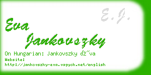 eva jankovszky business card